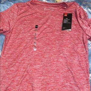 under armor pink dry fit workout shirt